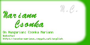 mariann csonka business card